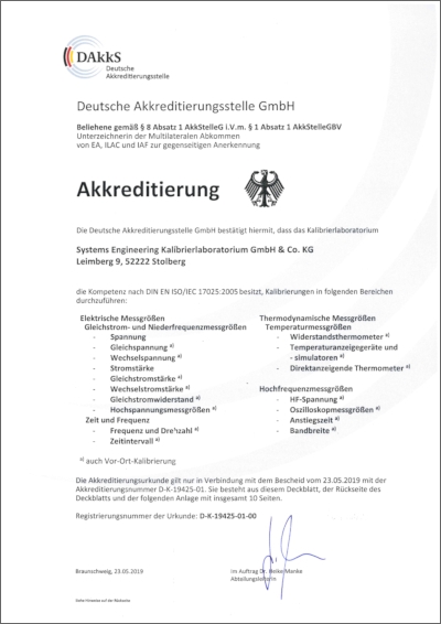 Certificat of accredition and technical annexe